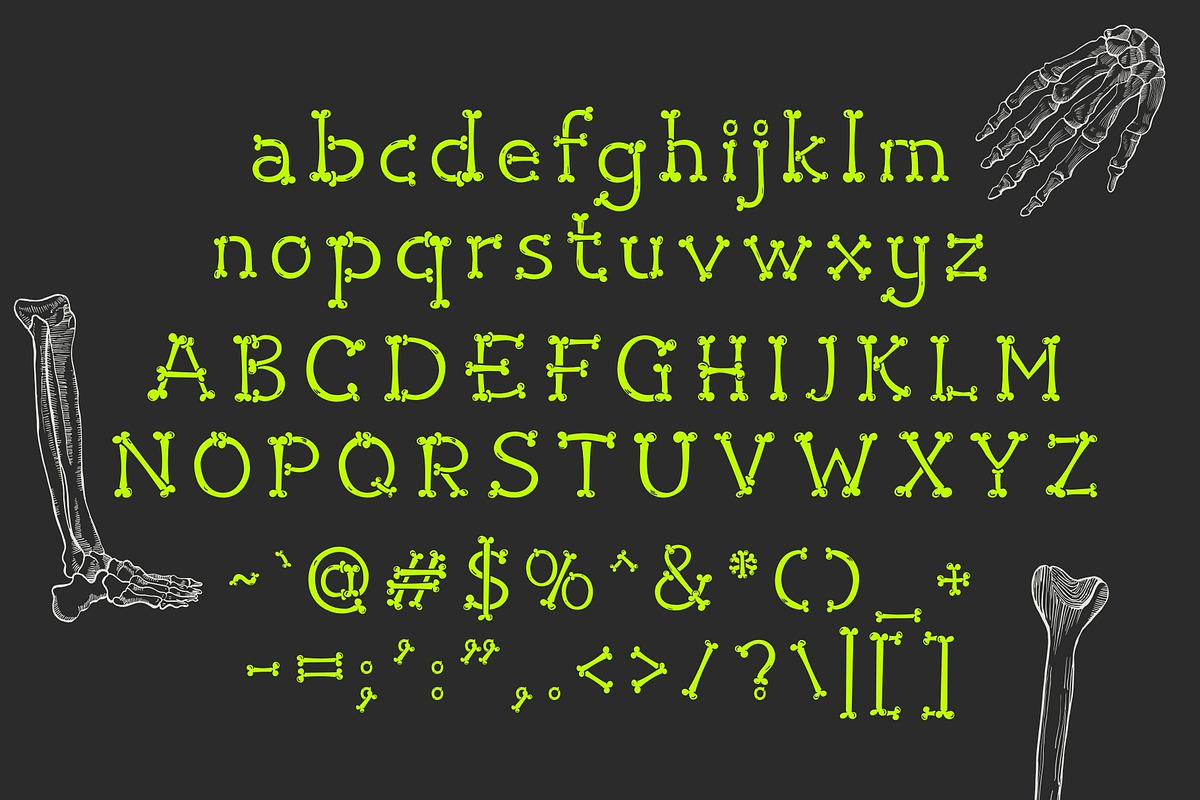 Bone Alchemy - Skeleton Typeface, a Handwritten Font by HipFonts (Photo 4 of 8)
