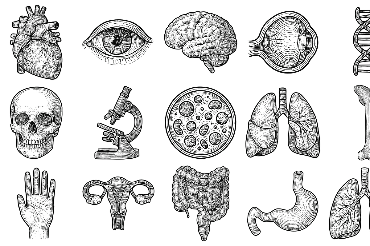 Human Anatomy Set, an Object Graphic by nikagraphic