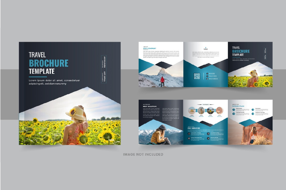Travel square trifold brochure, a Brochure Template by Pavel_design