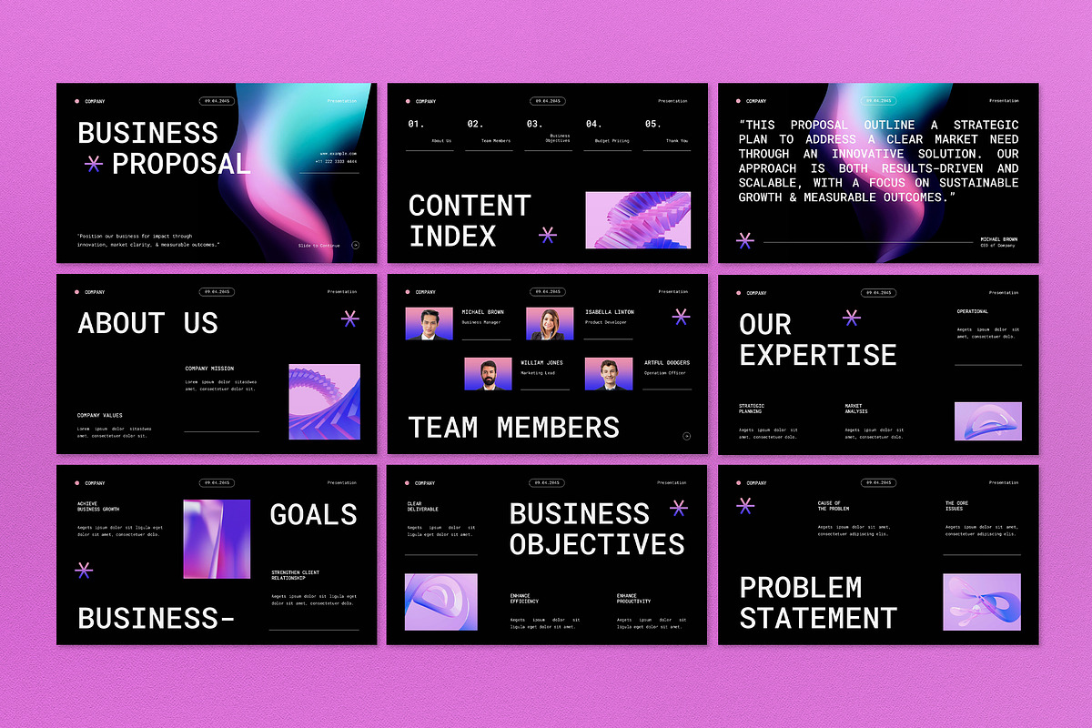 Black Modern Business Proposal PPT a Presentation Template by graphicook