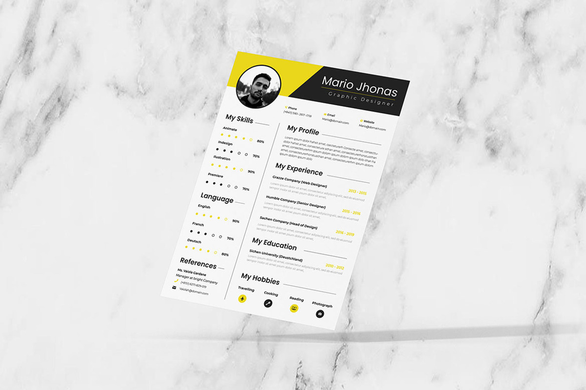 Yellow Fun CV Resume, a Resume Template by Fannan Studio (Photo 3 of 3)