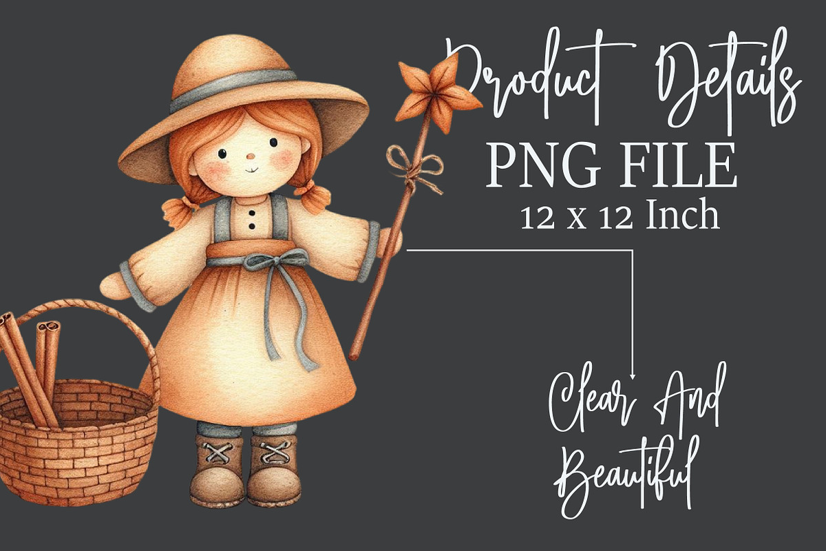 Bewitching Autumn Doll Clipart, an Illustration by Rose Art (Photo 8 of 9)