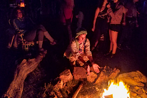 Night campfire gathering with warm storytelling atmosphere, an Arts & Entertainment Photo by DanFLCreativo