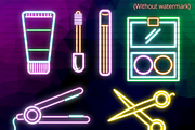 Neon Beauty Products Clipart PNG, a Decorative Illustration by Lenninator Digital (Thumbnail 3 of 5)