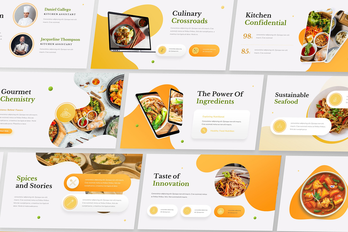 TasteBud - Culinary PowerPoint, a Presentation Template by GraphauseProject