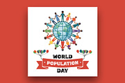 World Population Day banner template, a Social Media Template by nandinigraphics (Thumbnail 1 of 4)