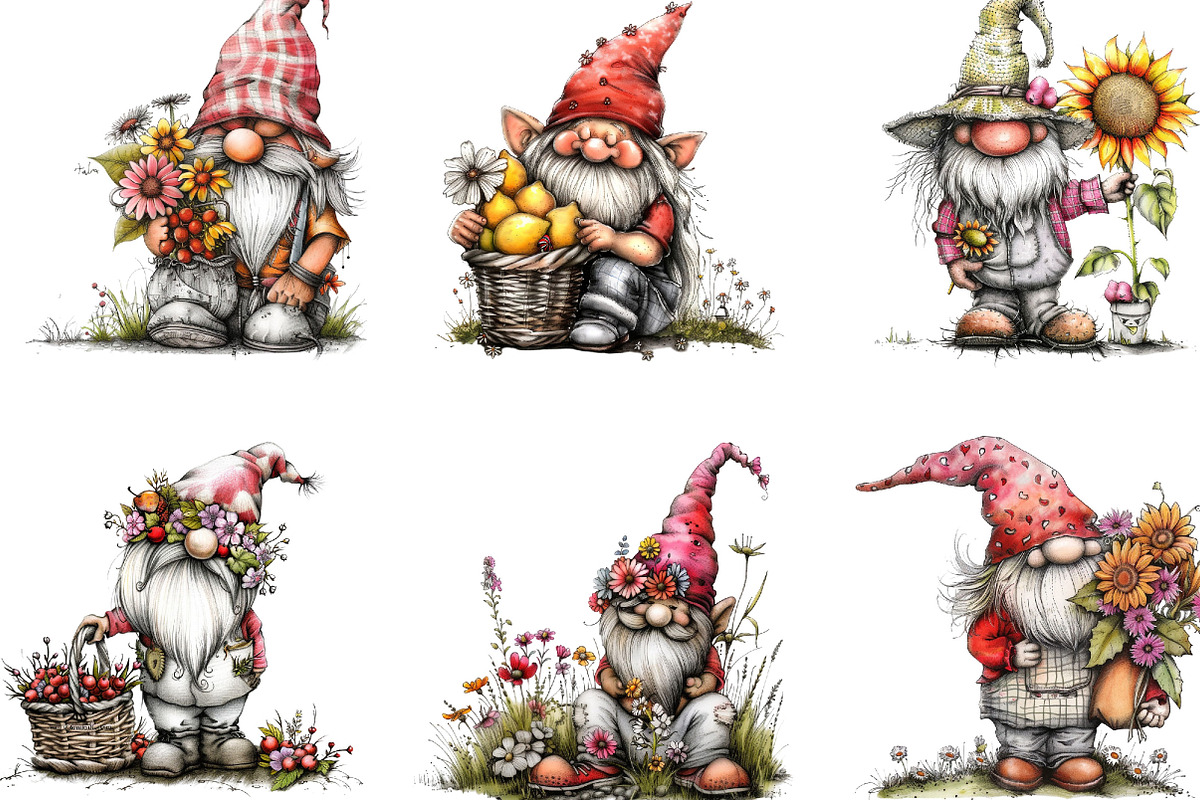 Scandi Summer Gnomes Clipart, an Illustration by Designking (Photo 5 of 5)