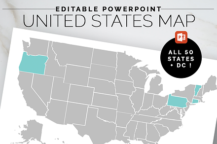 Editable USA Map PowerPoint Template