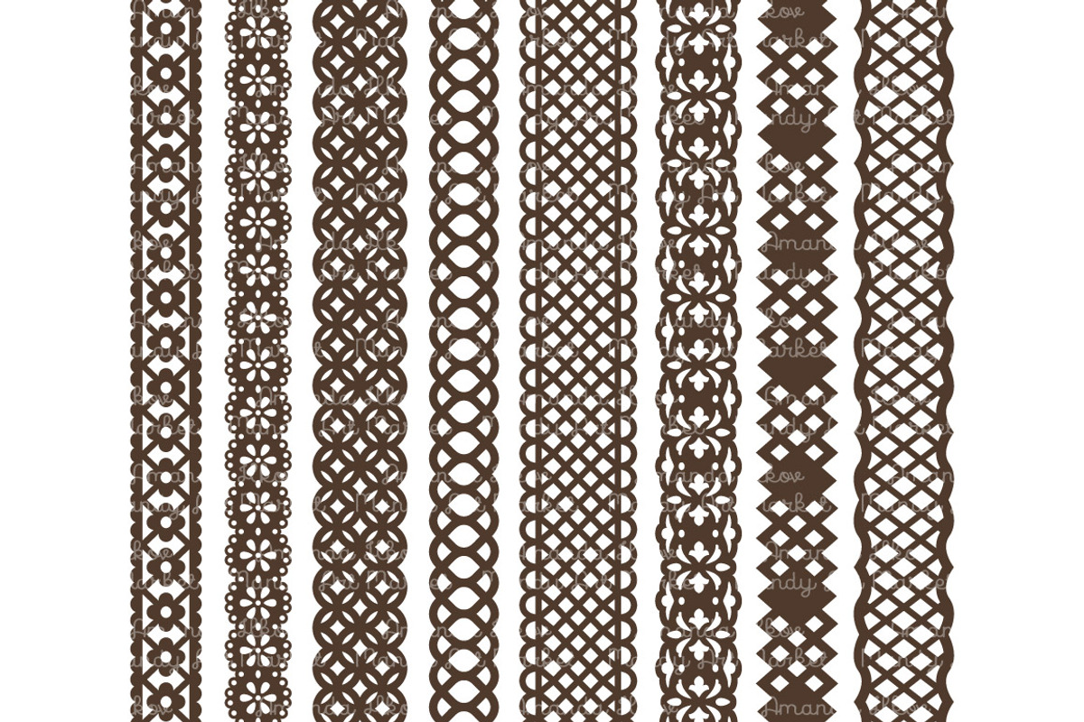 Chocolate Brown Lace Vectors, an Illustration by Amanda Ilkov (Photo 3 of 5)