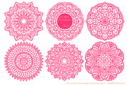 Hot Pink Lace Doilies, Doily Clipart, an Illustration by Amanda Ilkov (Thumbnail 4 of 4)
