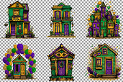 Watercolor Mardi Gras House Clipart, an Illustration by Sublimation Artist (Thumbnail 4 of 6)
