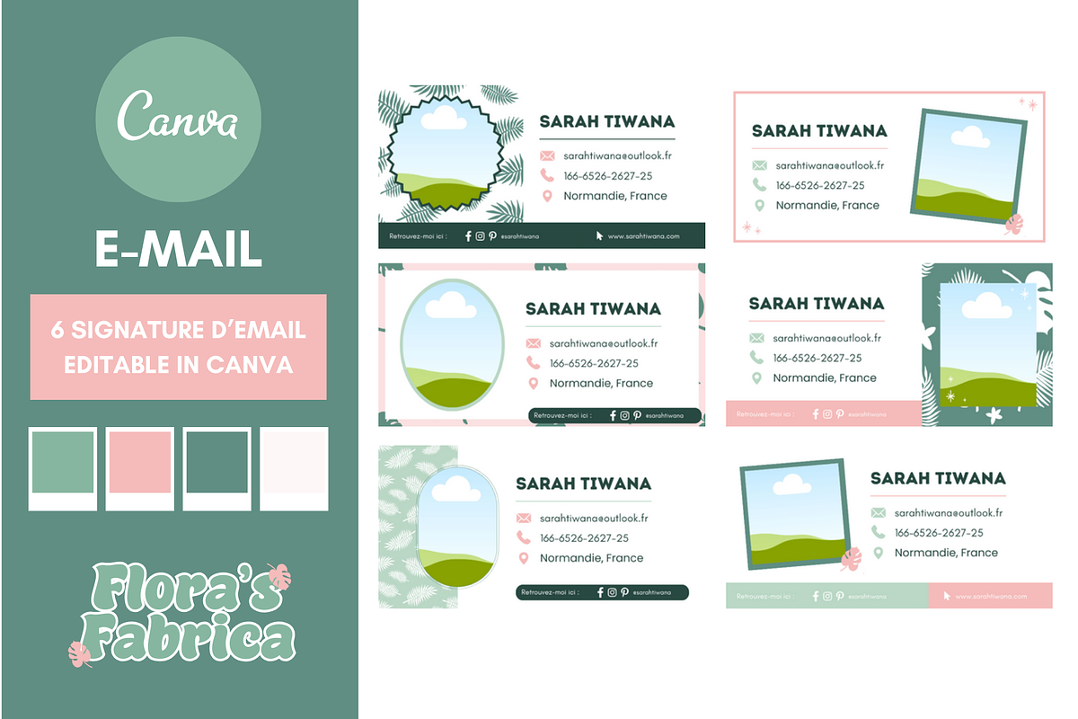 E-Mail Signature Templates Canva, a Social Media Template by florasfabrica (Photo 1 of 3)