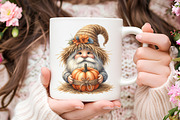 Gnome Holding Pumpkin Clipart, an Illustration by RobertsArt (Thumbnail 4 of 7)