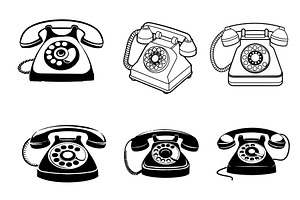 Rotary Phone vector illustration set, an Object Graphic by Billah Hub