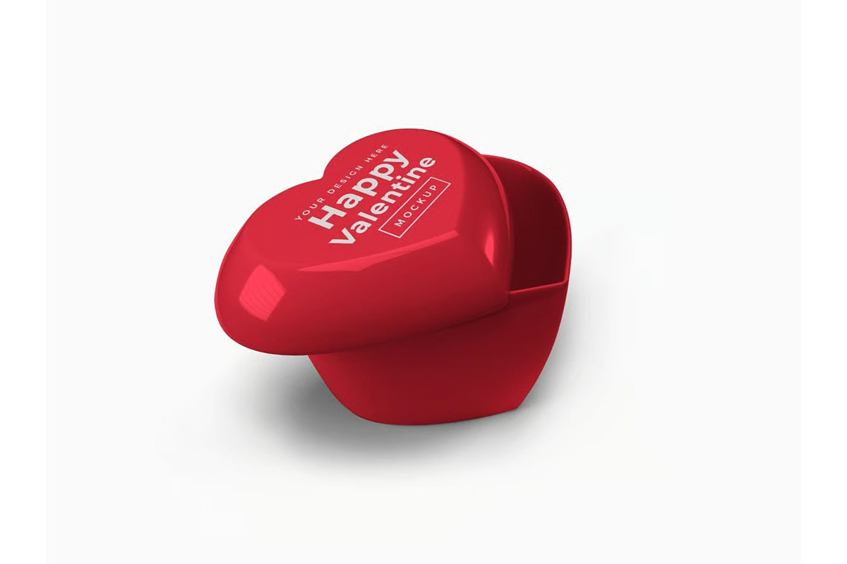 Heart Container with Lid Mockup, a Cups & Container Mockup by DesignRushMarket (Photo 9 of 11)