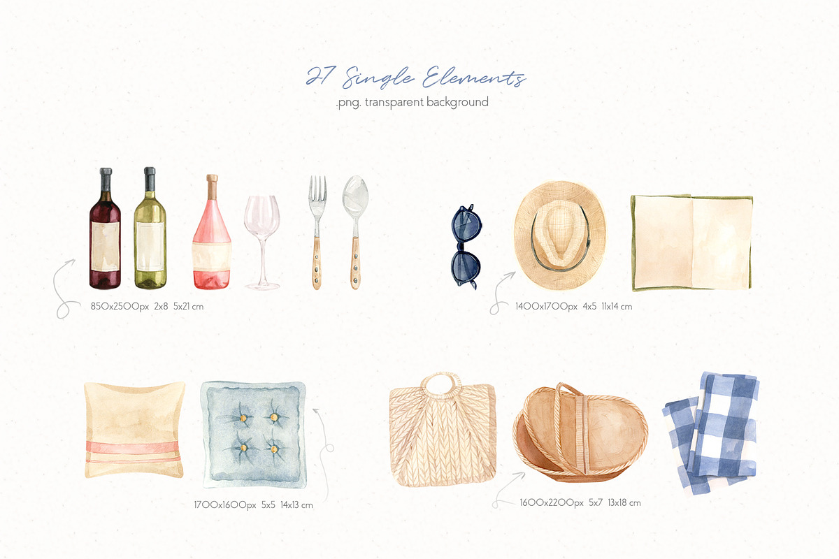 Picnic Time - Illustrations Set, a Food Illustration by Julia M. Watercolor (Photo 5 of 16)
