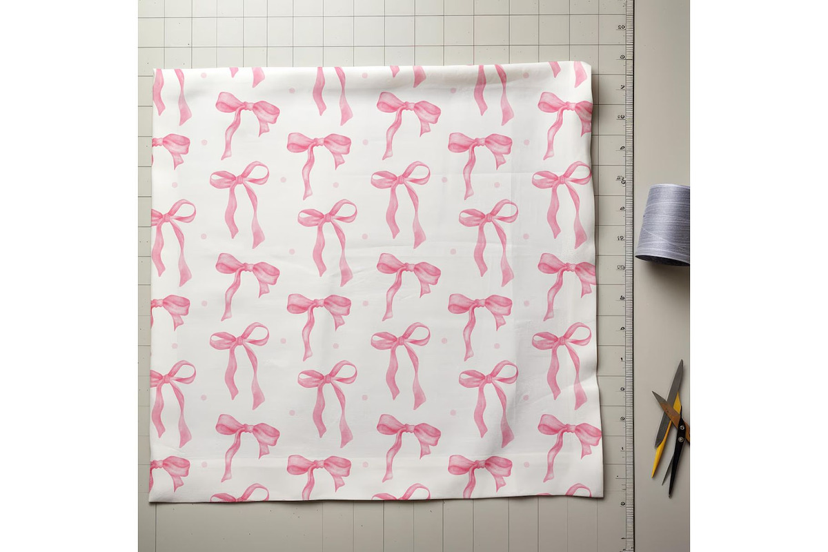 Soft Pink Bows Seamless Pattern, an Illustration by Stellalunarts (Photo 2 of 4)