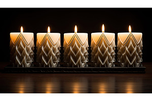 scented five candle ai generated, a Holiday Photo by pikepicture