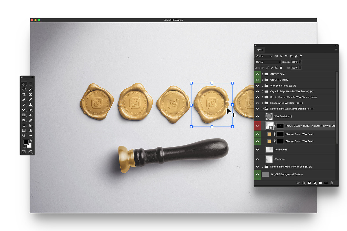 Metallic Wax Seal and Stamp Mockup, a Mockup by Custom Scene (Photo 7 of 11)