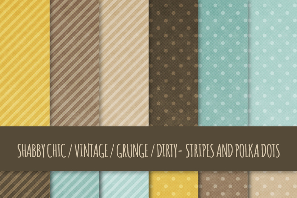 Grunge Polka Dots & Stripes Patterns