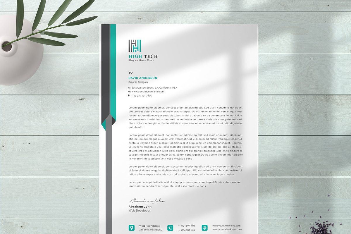 Letterhead Word, a Stationery Template by ResumeDevisers (Photo 3 of 7)