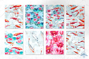 Lily Pond | Watercolor Koi Fish set, a Pattern Graphic by Tanya Vollar (Thumbnail 7 of 10)