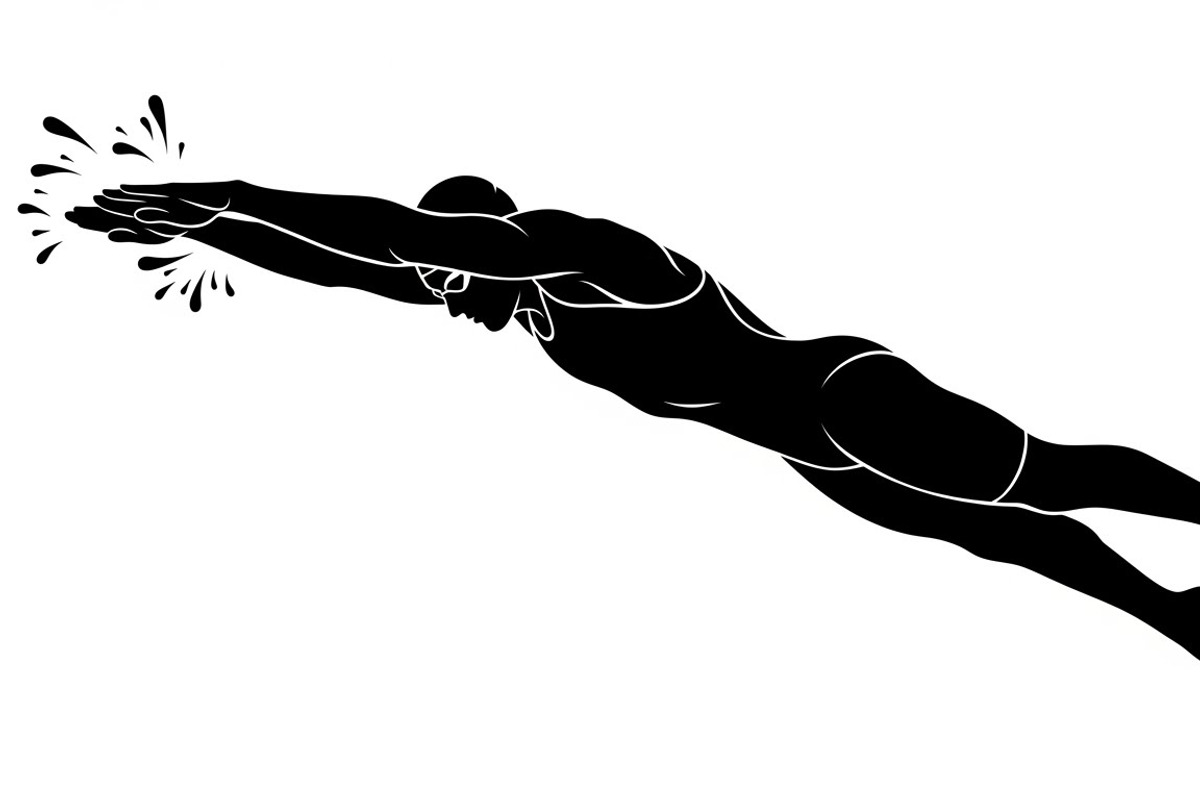 A dynamic Swimming Action Silhouette, an Illustration by Amazin_art (Photo 26 of 31)