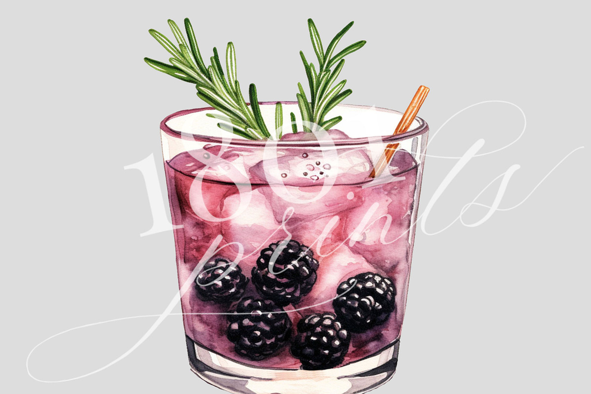 Blackberry Rosemary Cocktail, an Illustration by 1801Prints (Photo 4 of 4)