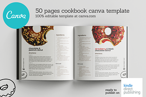 Square Donuts Recipes Canva Template