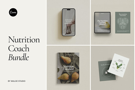 Nutrition Coach Bundle - Canva, a Social Media Template by Willoe Studio