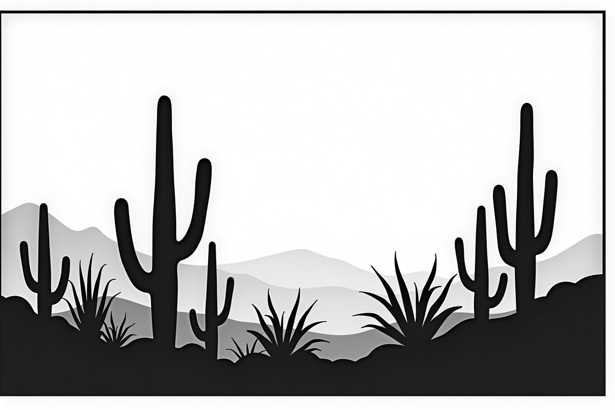 Monochrome Desert Nature Silhouette, an Illustration by jahid234 (Photo 12 of 15)