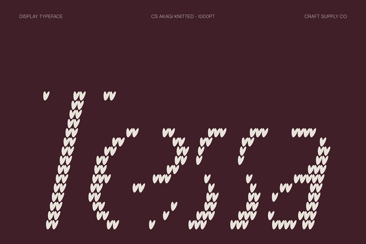 CS Akagi Knitted, a Sans Serif Font by Craft Supply Co. (Photo 2 of 8)