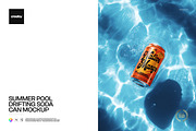 Summer Pool Drifting Soda Can Mockup, a Cups & Container Mockup by creatsy5 (Thumbnail 1 of 5)