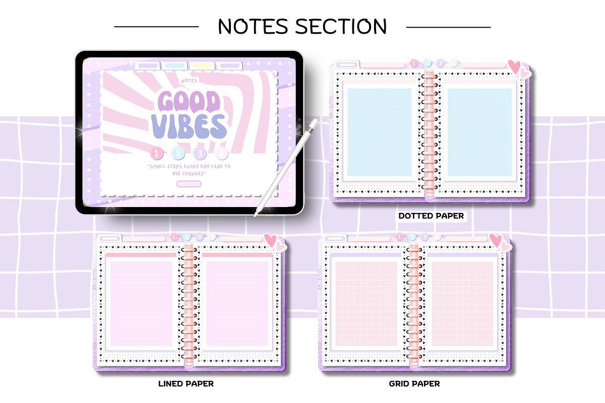 Purple Pink Pastel Digital Planner, a Stationery Template by Tas Creative Studio (Photo 11 of 12)