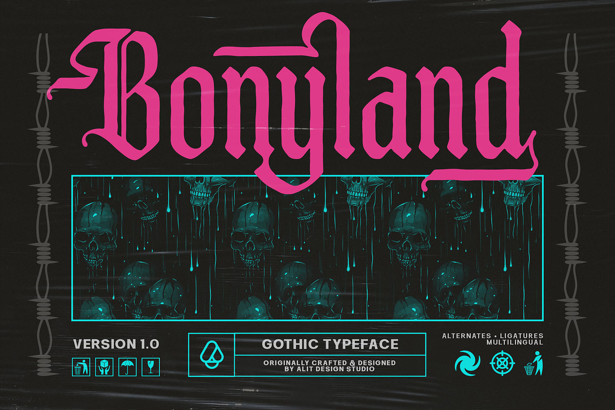 Bonyland Blackletter Font, a Blackletter Font by alit design (Photo 1 of 15)
