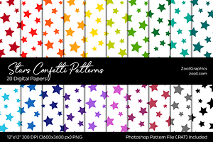 Stars Confetti Digital Papers