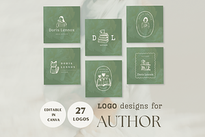 Author Canva logo template