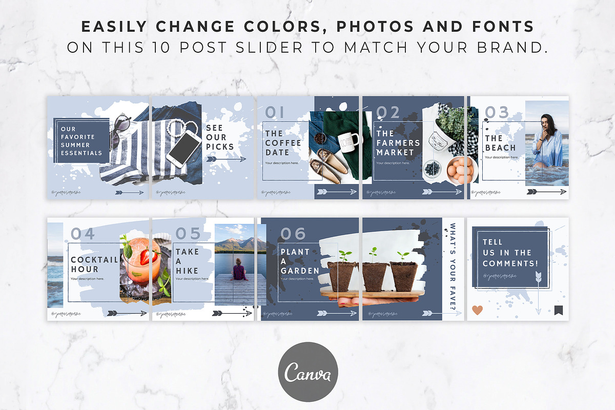 Instagram Post Carousel for Canva, a Social Media Template by Thirty One Palms Studio (Photo 2 of 6)