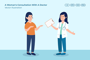 A Woman's Consultation Illustration, a Healthcare Illustration by Rahardi Creative