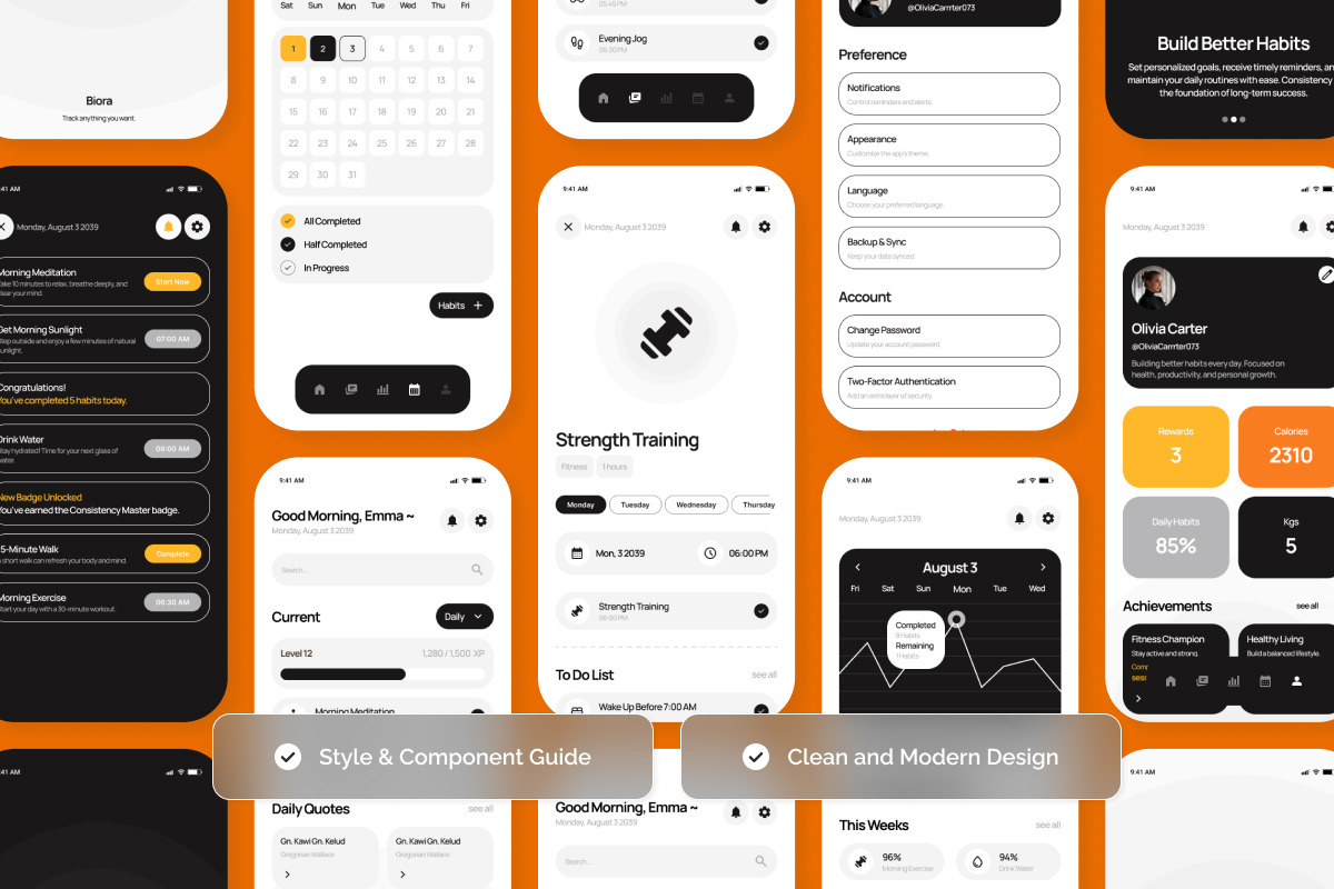 Biora - Habit Tracker Mobile App, an App Template by twinstd (Photo 3 of 5)