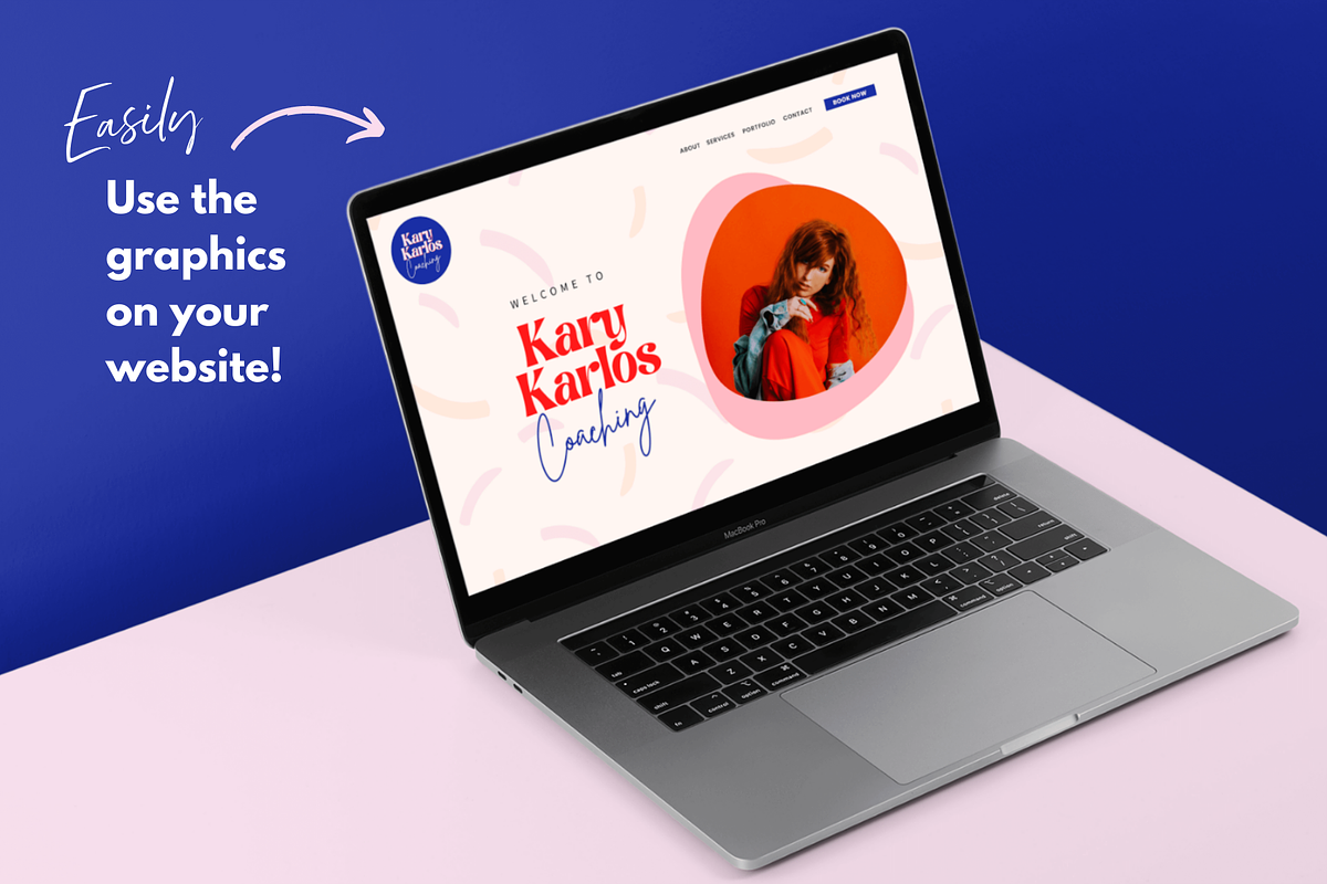 Retro Canva logo & brand kit bundle, a Branding & Logo Template by Kurly Creative (Photo 8 of 13)