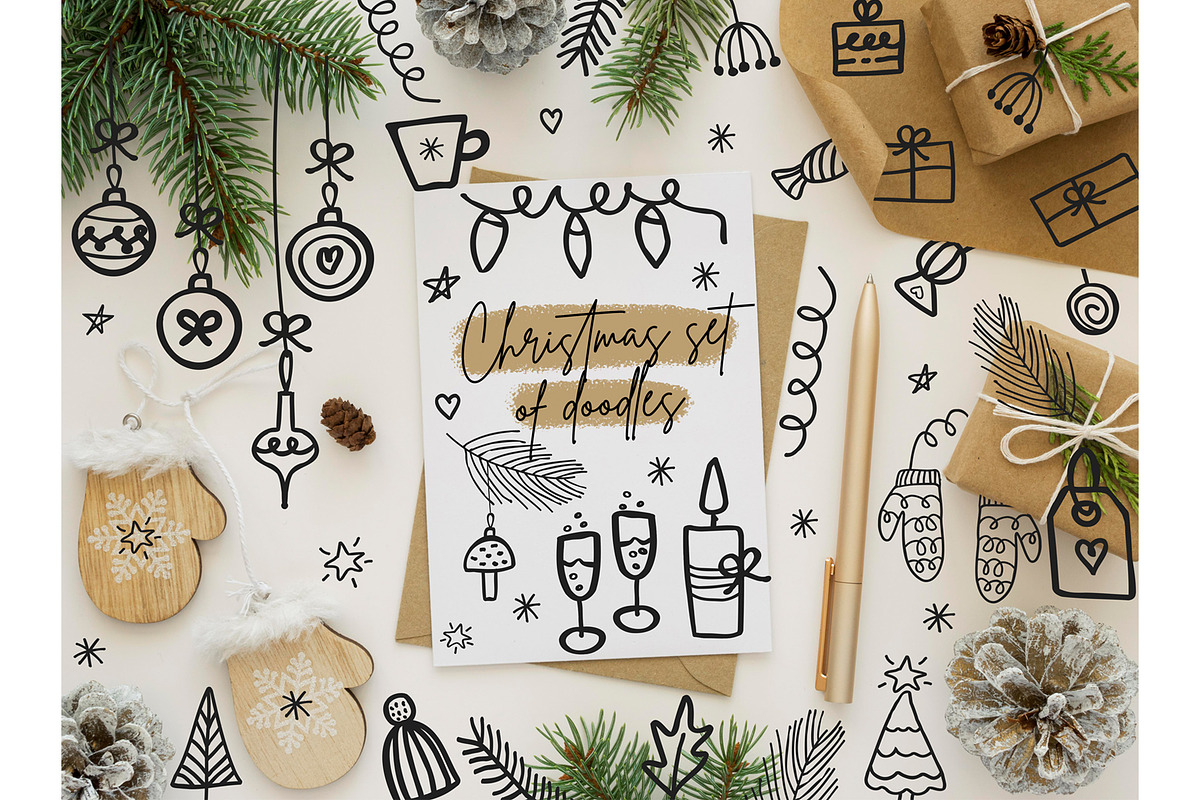 Christmas set of doodles, a Decorative Illustration by SmartDesign (Photo 1 of 5)