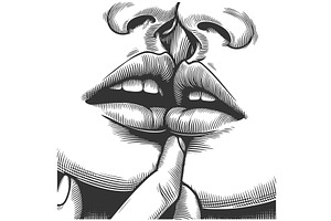 Romantic Close-Up of Two women, a Person Illustration by AlexArt
