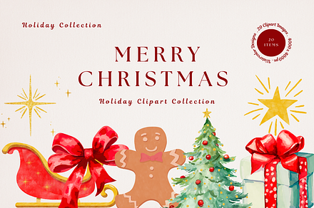 Christmas Watercolor Illustrations