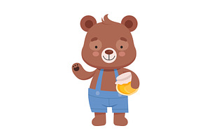 Smiling Bear Character Wearing, an Animal Illustration by TopVectors