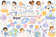 Outer Space Clipart Kids Astronauts, an Object Illustration by SugarCloudStudioArt (Thumbnail 1 of 6)