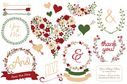Christmas Wedding Vector Collection, an Illustration by Amanda Ilkov (Thumbnail 1 of 4)