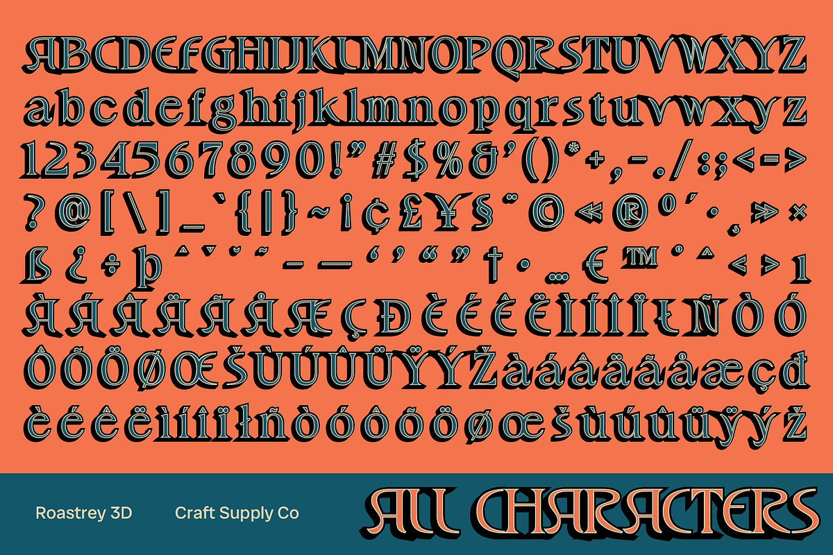 CS Roastery 3D, a Serif Font by Craft Supply Co. (Photo 8 of 8)