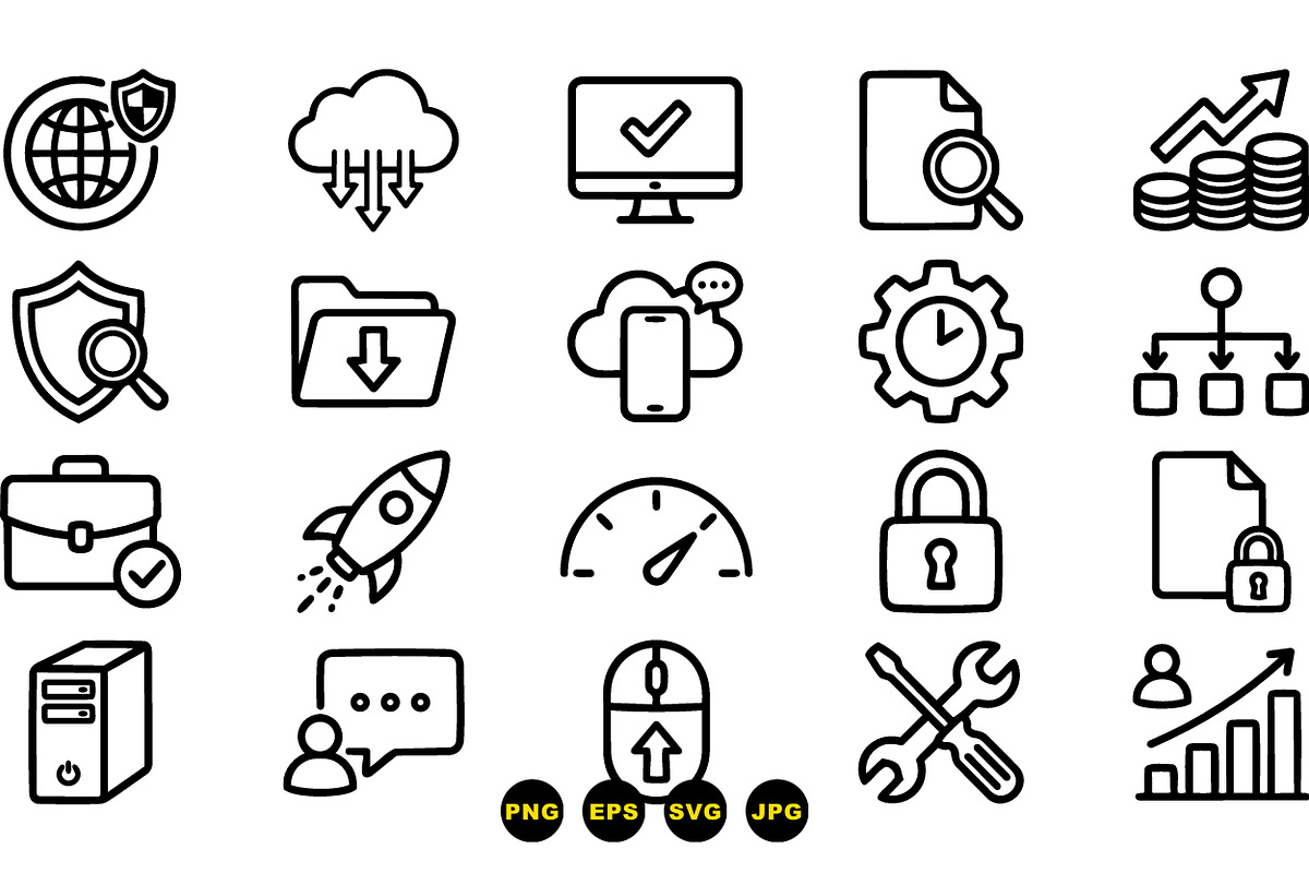 Minimalist Technology Icon Set, an Illustration by designvectx (Photo 1 of 3)