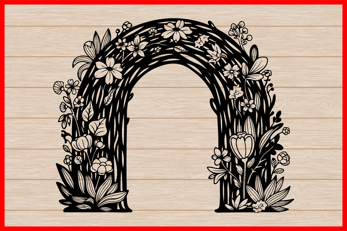 Floral Arch & Ornate Frame Silhouett, an Illustration by Creativeshirt (Photo 2 of 4)